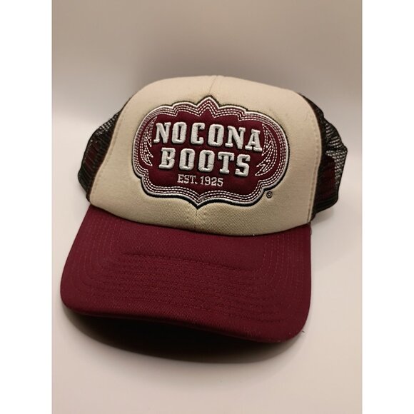Vintage Nocona Boots Snapback Hat Embroidered Maroon Live Like A Champion - Picture 1 of 6